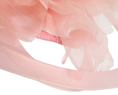 Bespoke large pink racing fascinator by Fillies Collection