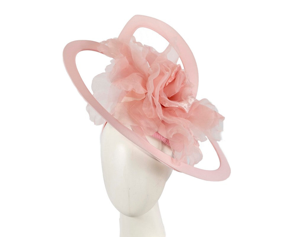 Bespoke large pink racing fascinator by Fillies Collection