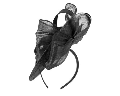 Black fascinator with bow by Fillies Collection-5