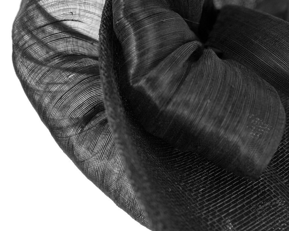 Black fascinator with bow by Fillies Collection-4