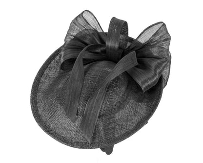Black fascinator with bow by Fillies Collection-2