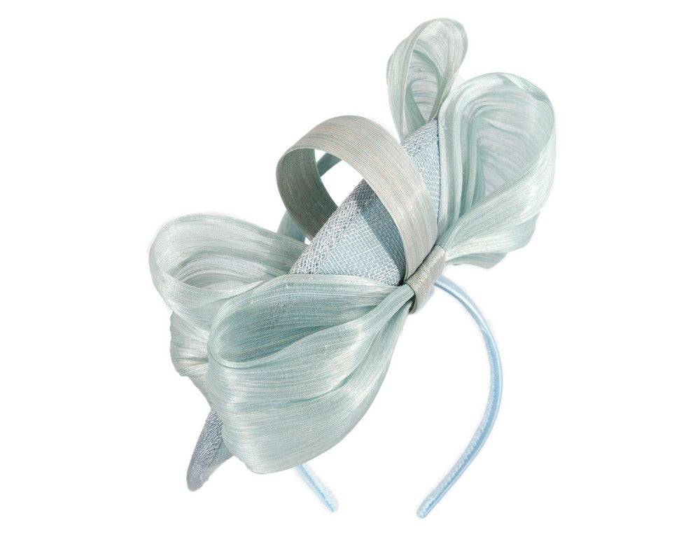 Light blue fascinator with bow by Fillies Collection