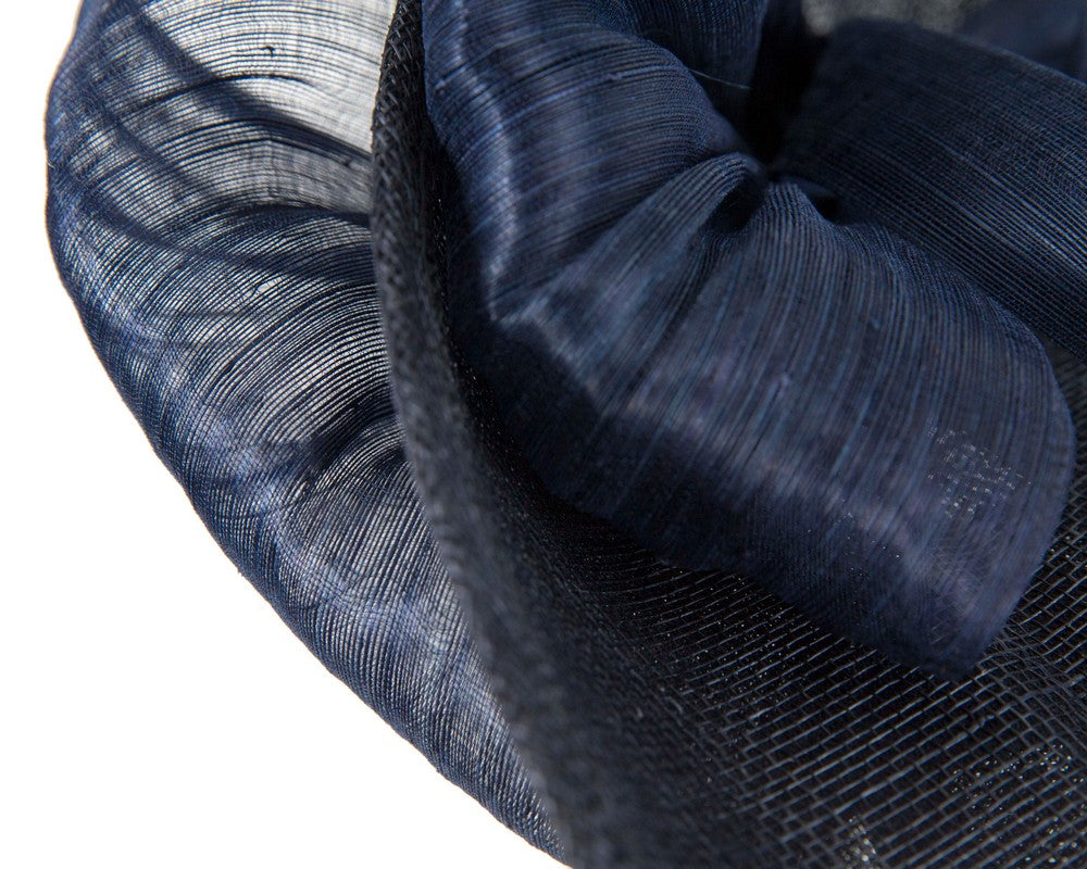Navy fascinator with bow by Fillies Collection-4