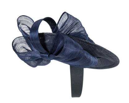 Navy fascinator with bow by Fillies Collection-3