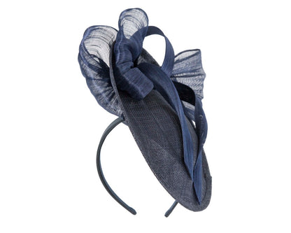 Navy fascinator with bow by Fillies Collection-1