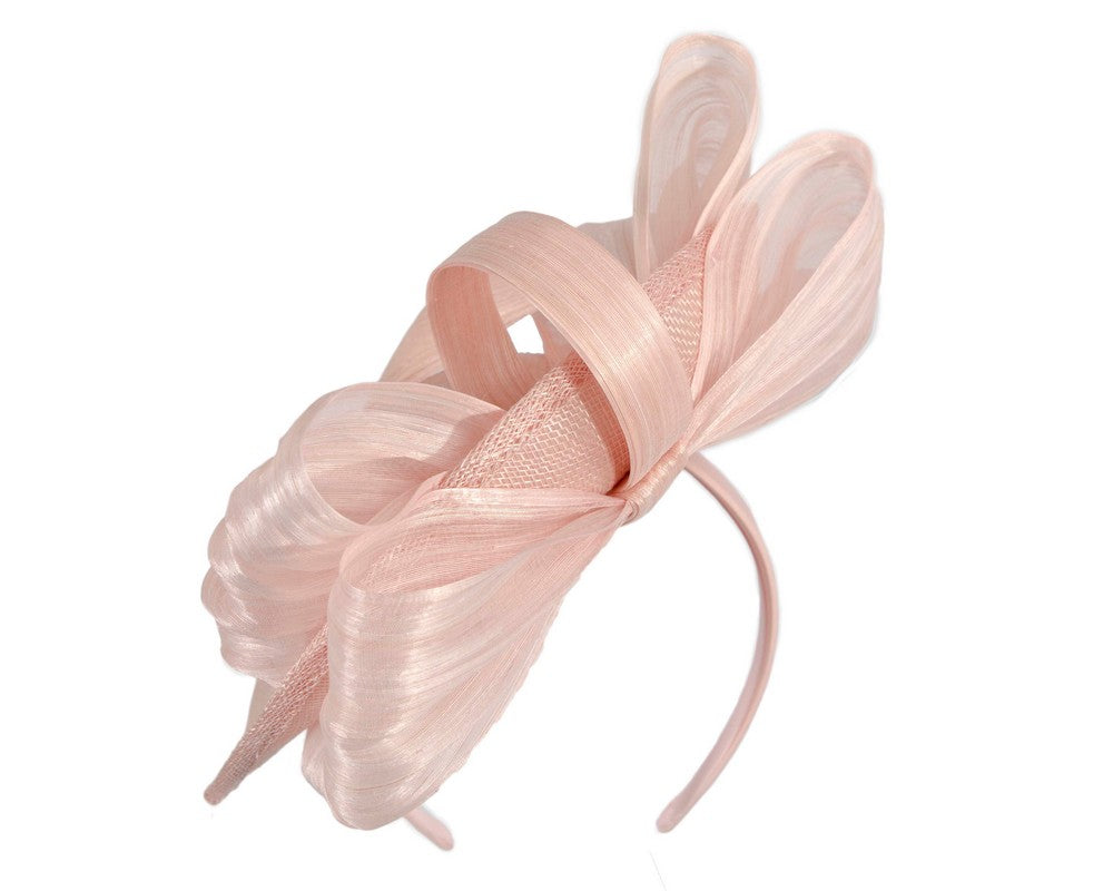 Pink fascinator with bow by Fillies Collection-5