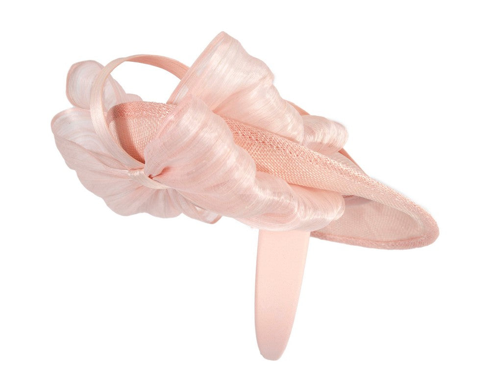 Pink fascinator with bow by Fillies Collection-3