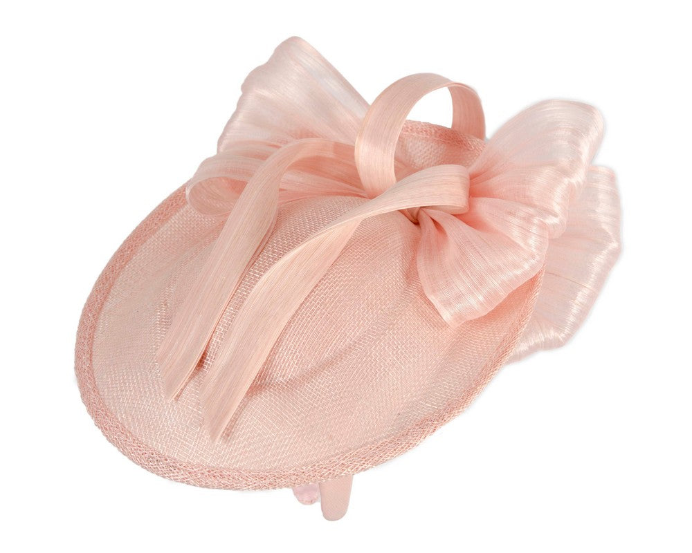 Pink fascinator with bow by Fillies Collection-2