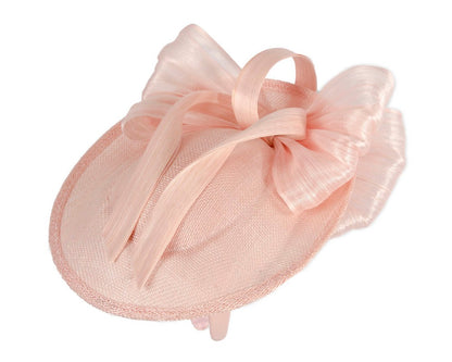 Pink fascinator with bow by Fillies Collection-2