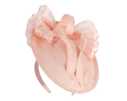 Pink fascinator with bow by Fillies Collection-1