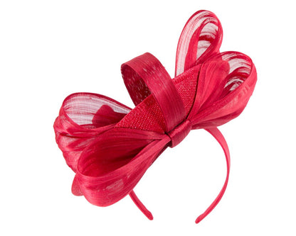 Red fascinator with bow by Fillies Collection-6