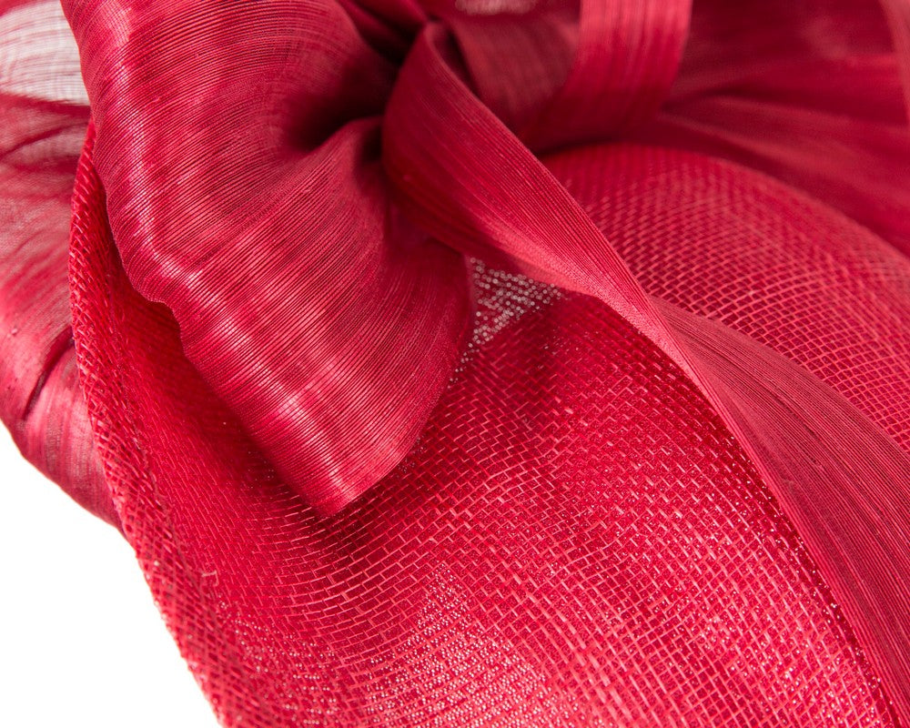 Red fascinator with bow by Fillies Collection-5