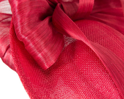 Red fascinator with bow by Fillies Collection-5