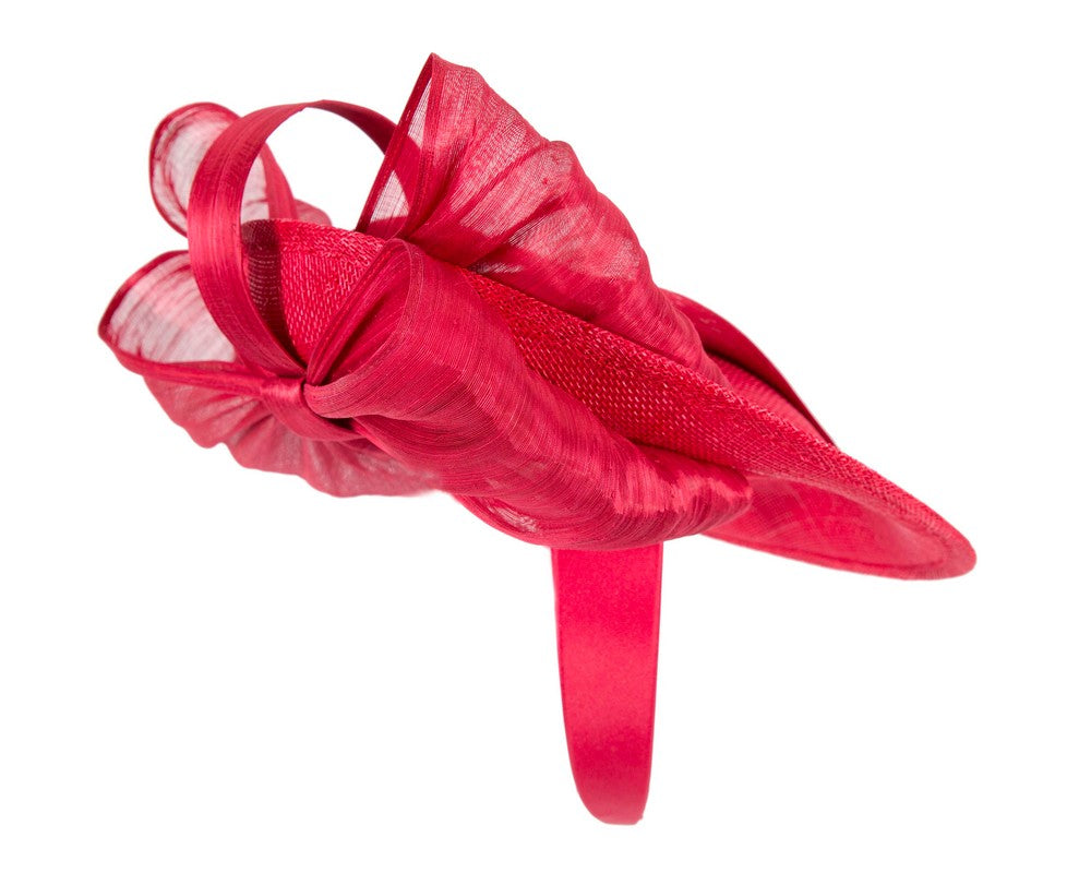 Red fascinator with bow by Fillies Collection-4