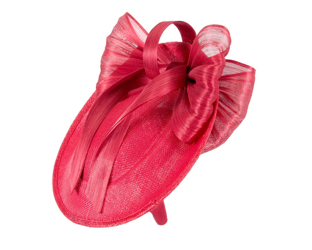 Red fascinator with bow by Fillies Collection-3