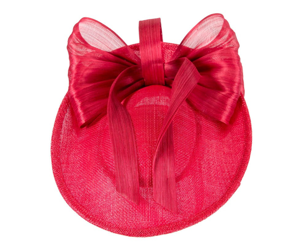 Red fascinator with bow by Fillies Collection-2