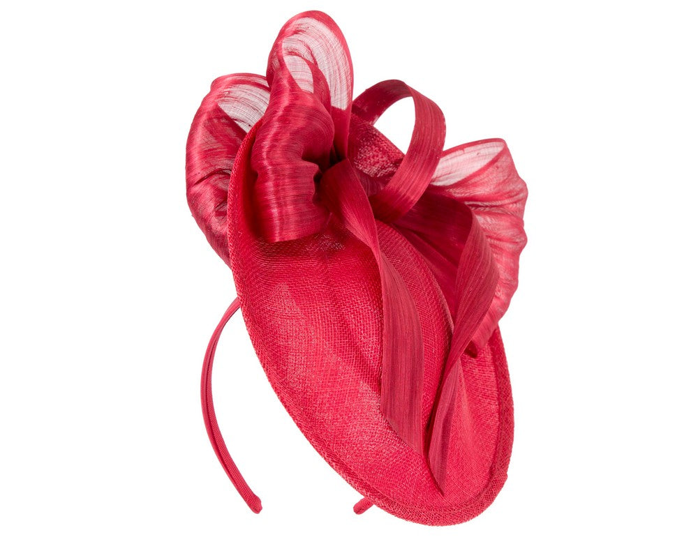 Red fascinator with bow by Fillies Collection-1