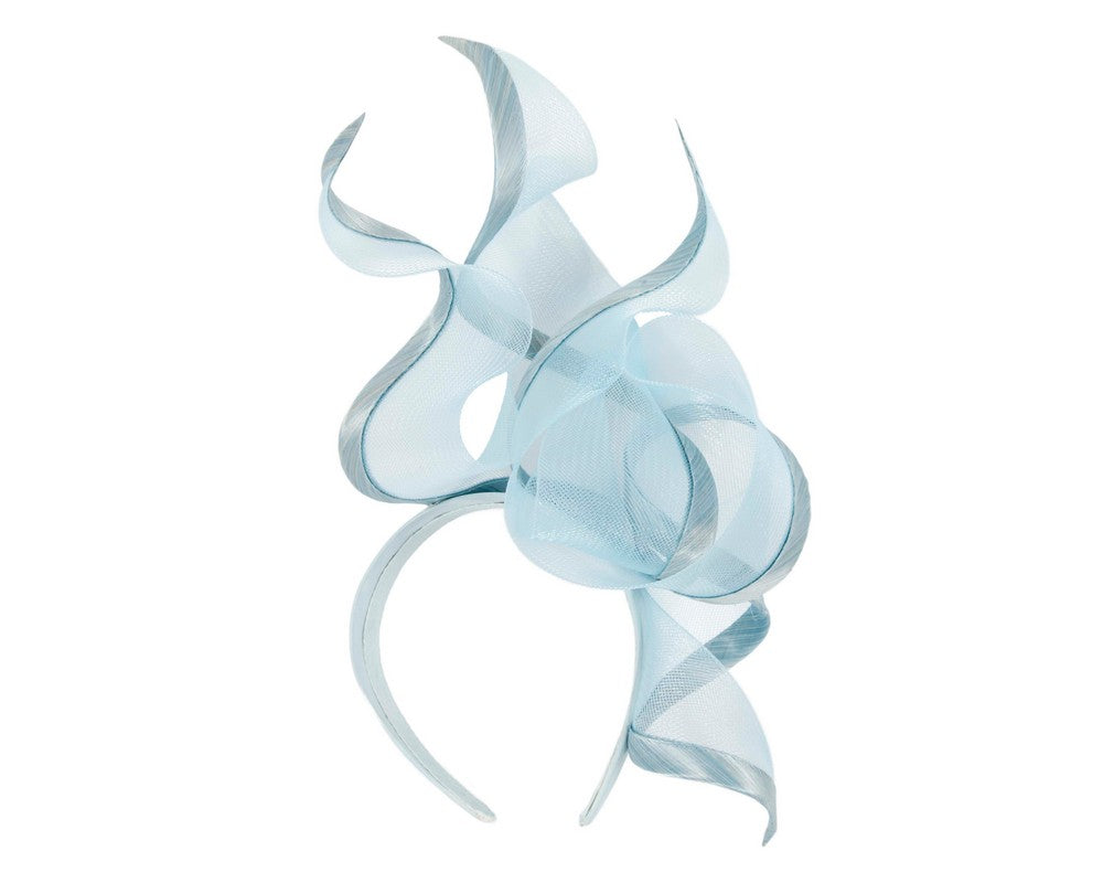 Bespoke light blue racing fascinator by Fillies Collection
