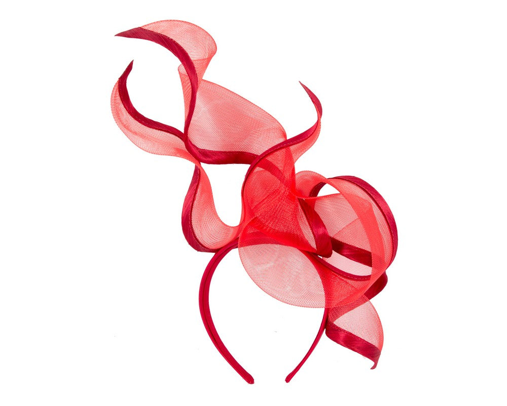 Bespoke red racing fascinator by Fillies Collection S253