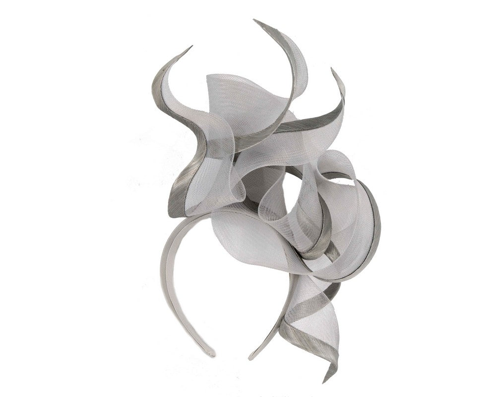 Bespoke silver racing fascinator by Fillies Collection S253