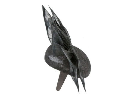 Bespoke black racing fascinator by Fillies Collection S254