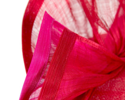 Bespoke red & fuchsia racing fascinator by Fillies Collection