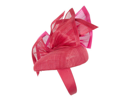 Bespoke red & fuchsia racing fascinator by Fillies Collection