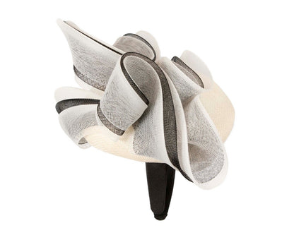 Cream and black racing fascinator by Fillies Collection-3