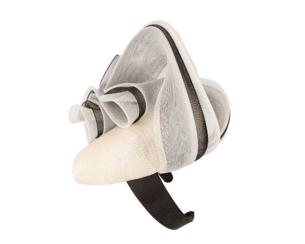 Cream and black racing fascinator by Fillies Collection-2