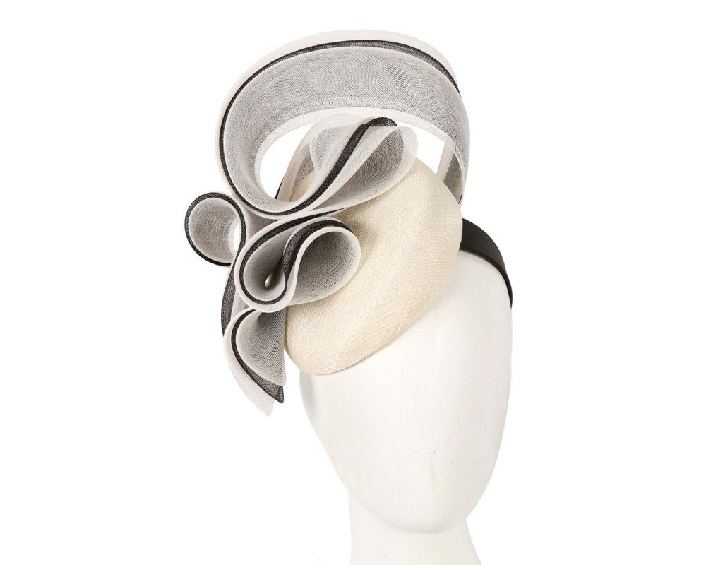 Cream and black racing fascinator by Fillies Collection-0