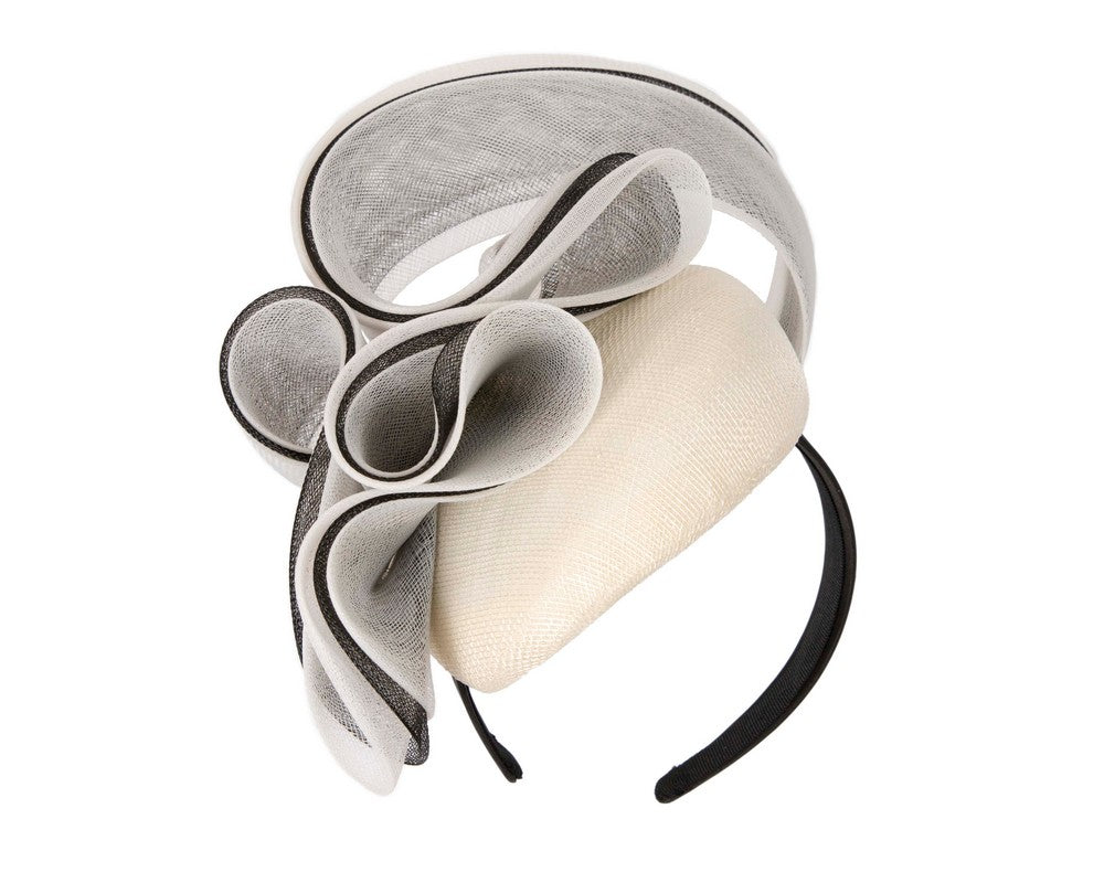 Cream and black racing fascinator by Fillies Collection-1
