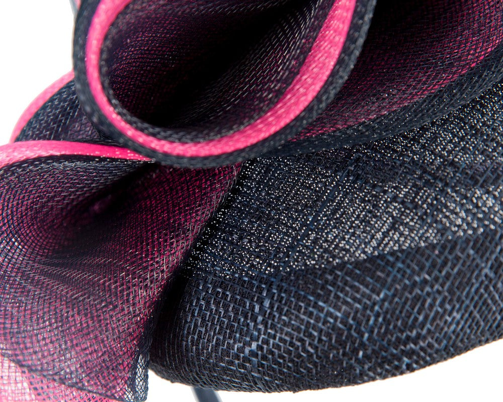 Dark Navy & fuchsia racing fascinator by Fillies Collection-4