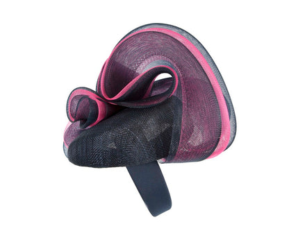 Dark Navy & fuchsia racing fascinator by Fillies Collection-2