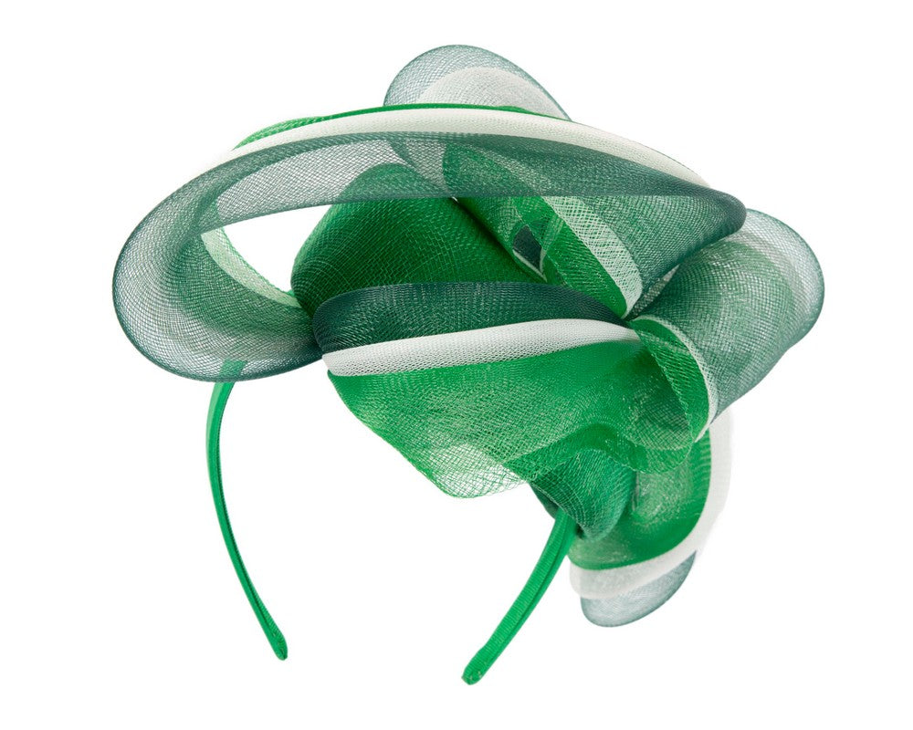 Green and cream racing fascinator by Fillies Collection