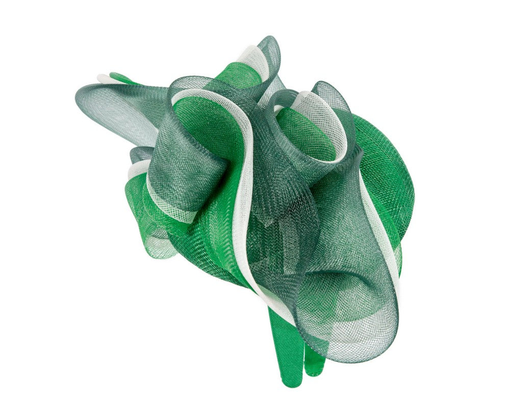 Green and cream racing fascinator by Fillies Collection