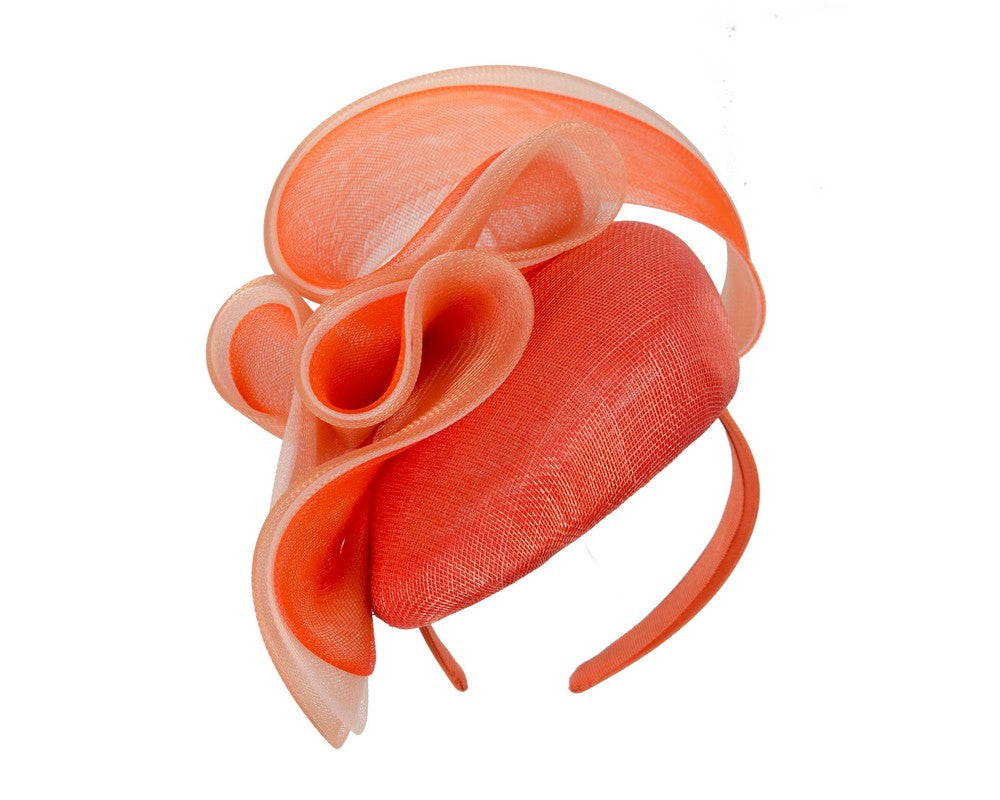 Orange and cream racing fascinator by Fillies Collection-1