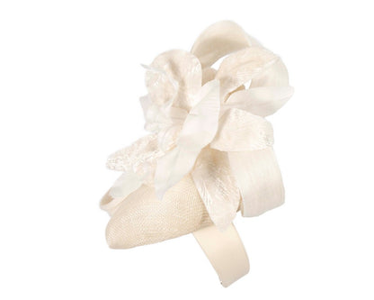Tall cream racing pillbox fascinator by Fillies Collection-2
