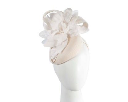 Tall cream racing pillbox fascinator by Fillies Collection-0