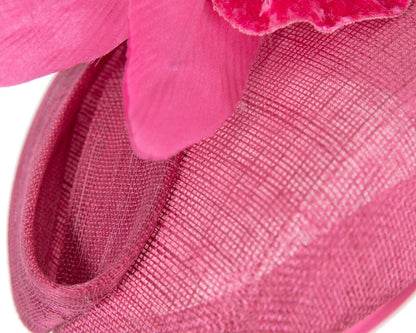 Tall fuchsia racing pillbox fascinator by Fillies Collection