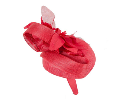 Tall red racing pillbox fascinator by Fillies Collection-3