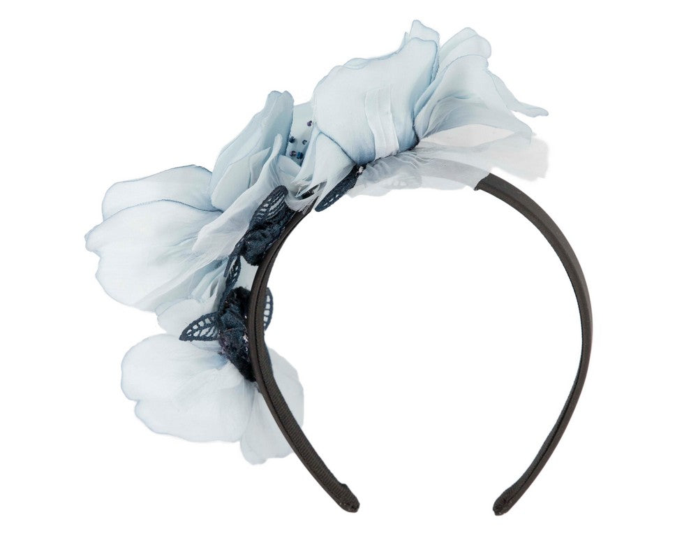 Exclusive blue flower headband fascinator by Fillies Collection