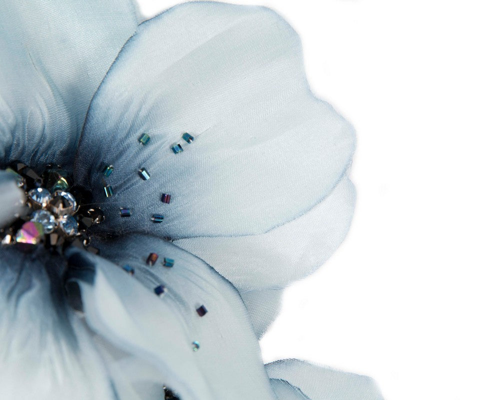 Exclusive blue flower headband fascinator by Fillies Collection