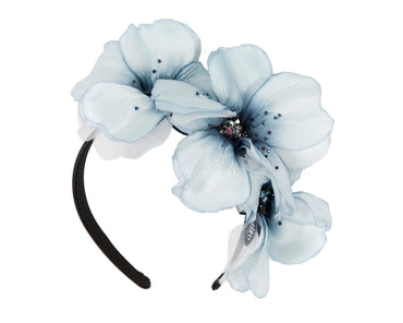 Exclusive blue flower headband fascinator by Fillies Collection