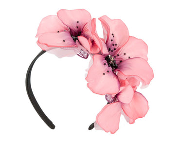 Exclusive pink flower headband fascinator by Fillies Collection