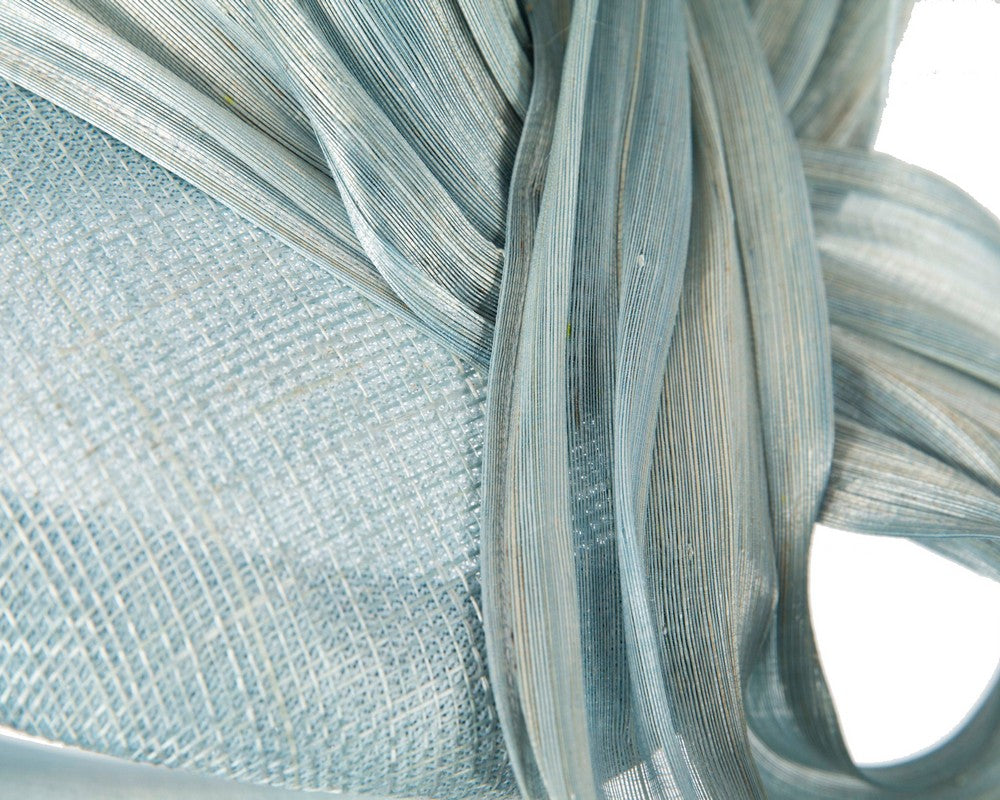 Light Blue pillbox fascinator with silk abaca bow by Fillies Collection S268LBL-4