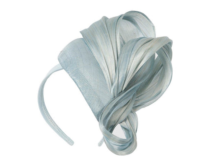 Light Blue pillbox fascinator with silk abaca bow by Fillies Collection S268LBL-1