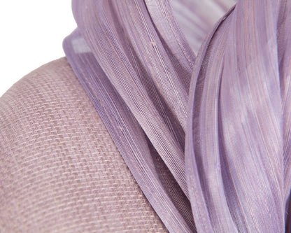 Lilac pillbox fascinator with silk abaca bow by Fillies Collection S258LI-4