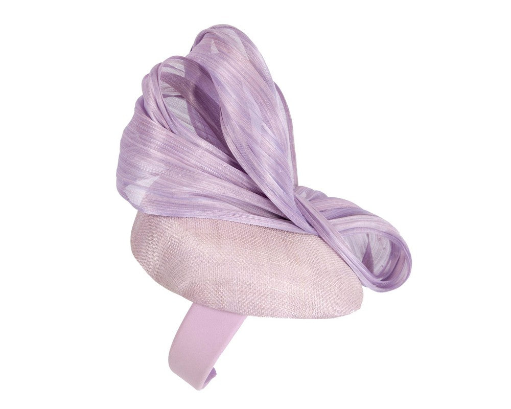 Lilac pillbox fascinator with silk abaca bow by Fillies Collection S258LI-3