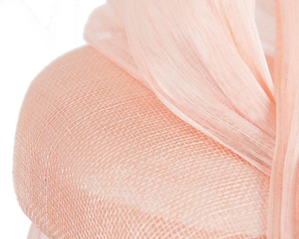 Pink pillbox fascinator with silk abaca bow by Fillies Collection