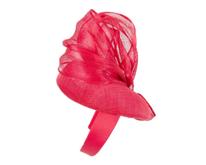 Red pillbox fascinator with silk abaca bow by Fillies Collection S258R-3